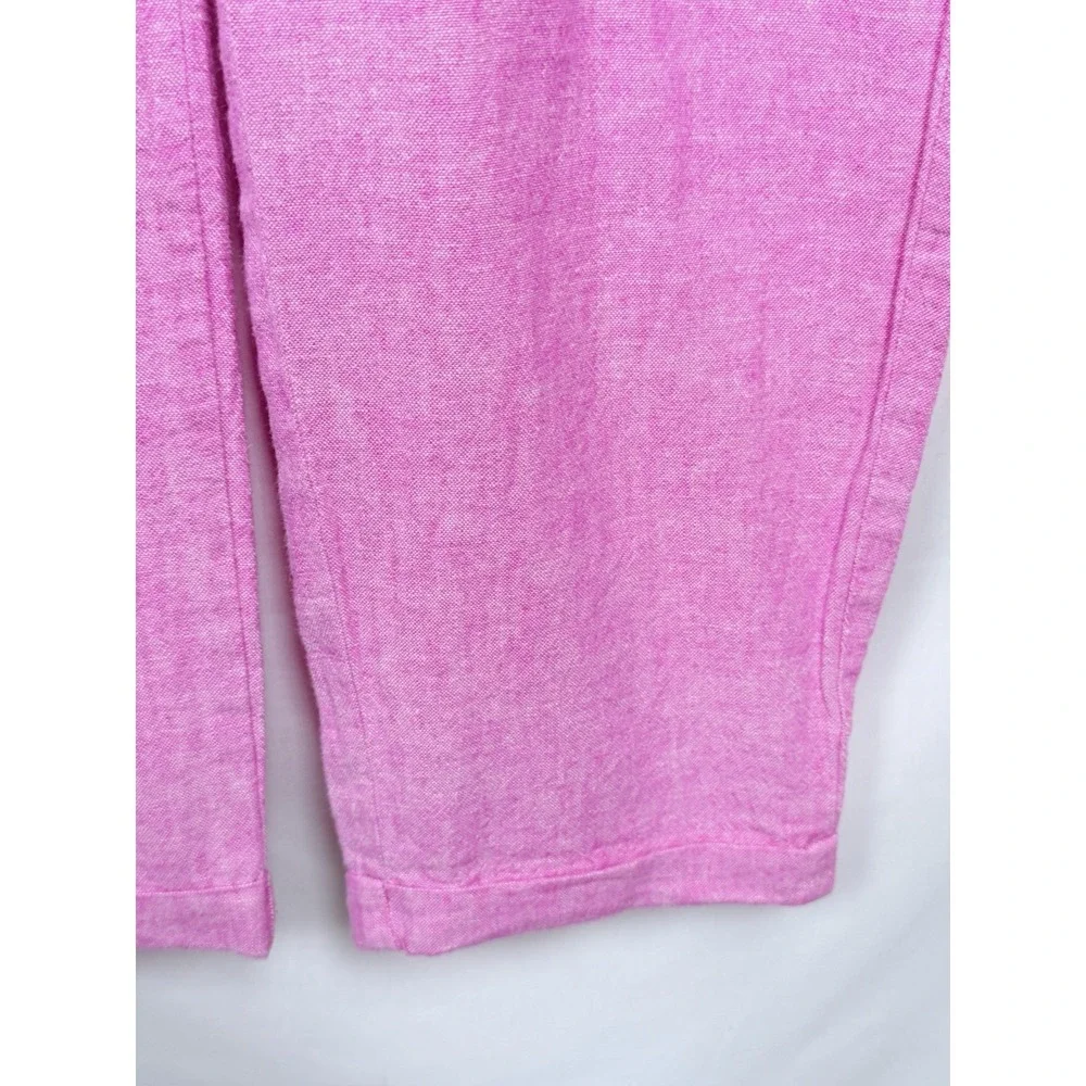 J.Crew Pink Linen‎ Blend Pants Drawstring Beach Coastal Old Money Preppy Size 6